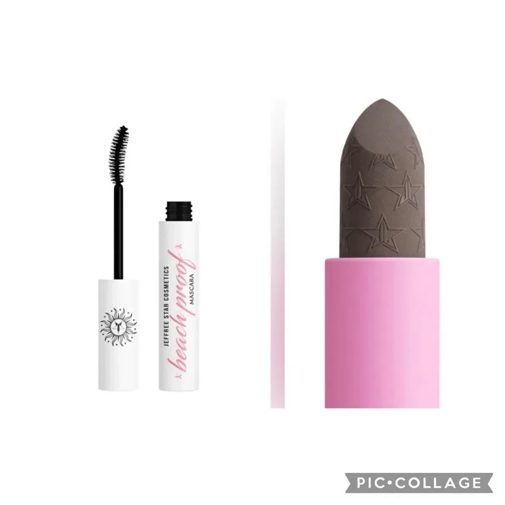 NIB Jeffree Star Beach Proof Black Mascara & Velvet Trap Lipstick- Grave Digger